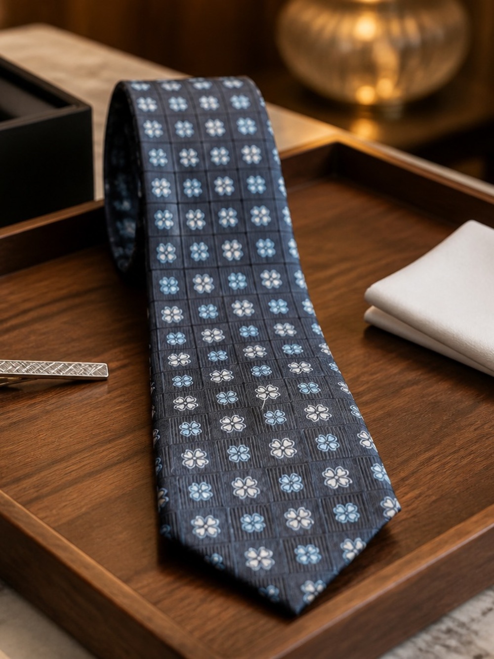 Classic Navy Floral Tie